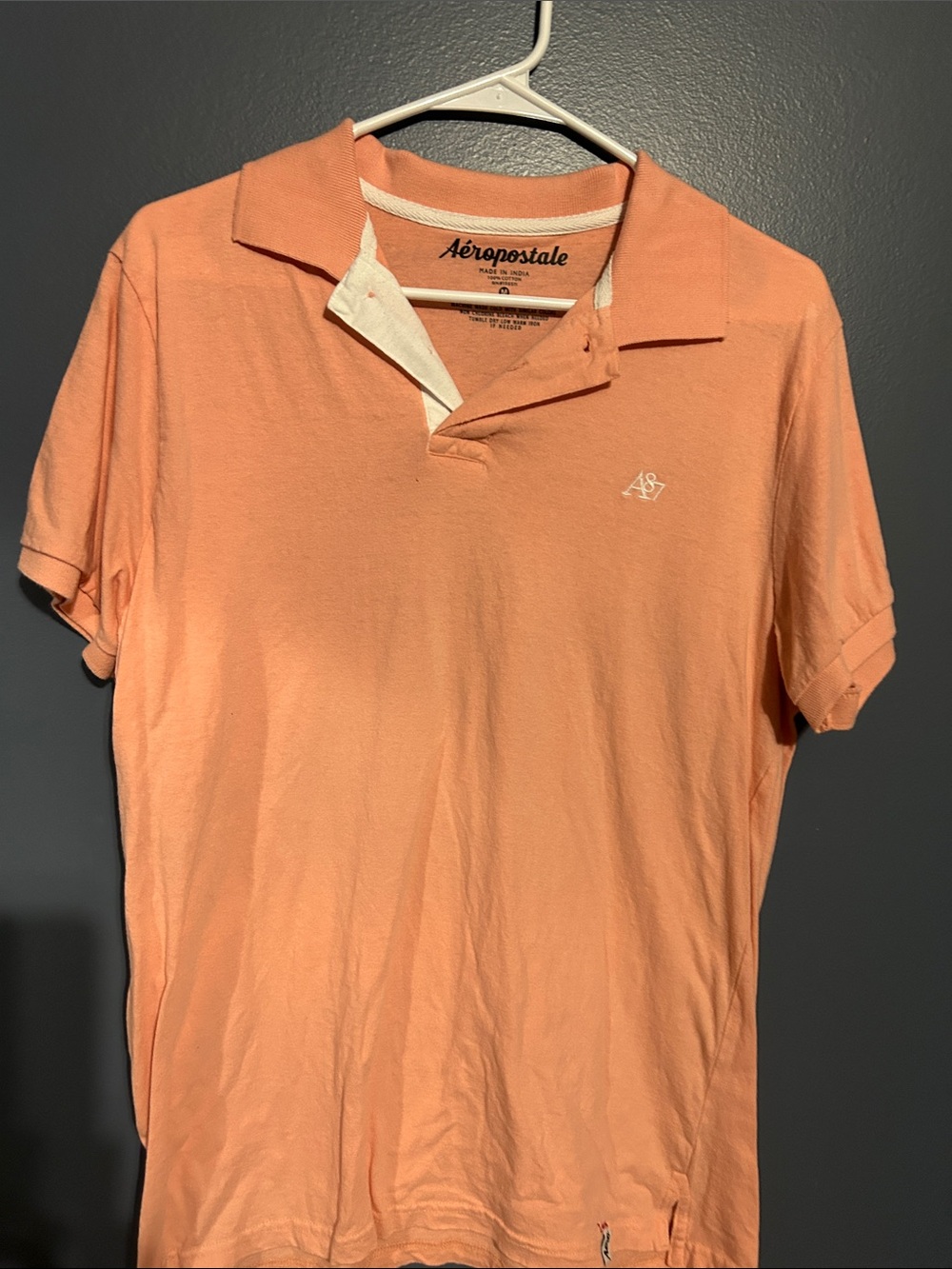Aeropostale Men's Coral Polo Shirt